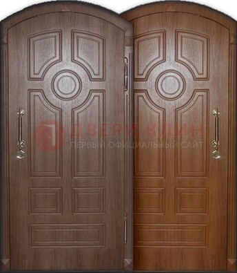 Железная арочная дверь с отделкой МДФ ДА-7 в Чебоксарах