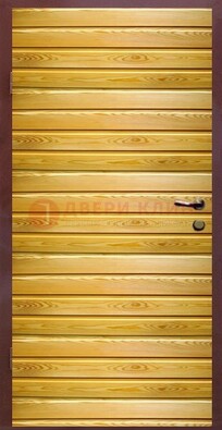 Железная дверь цвета сосна с евровагонкой ДЕ-6 в Чебоксарах