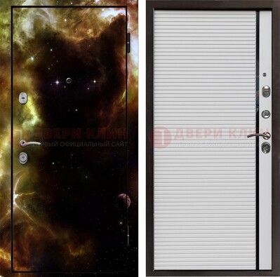 Стальная дверь с фотопечатью космоса ДФ-14 в Чебоксарах