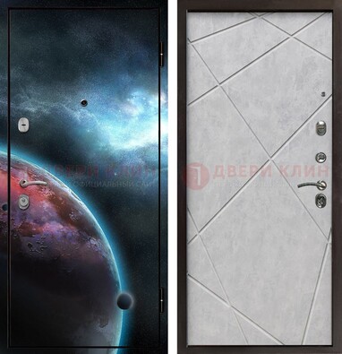 Железная дверь с фотопечатью планеты ДФ-21 в Чебоксарах