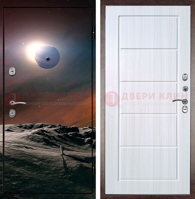 Стальная дверь с фотопечатью планет ДФ-8 в Чебоксарах