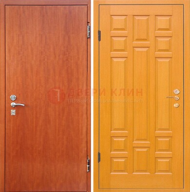 Оранжевая входная дверь с ламинатом МДФ внутри ДЛ-21 в Чебоксарах