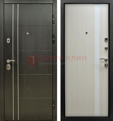 Морозостойкая темная металлическая дверь с МДФ ДМ-164 в Чебоксарах