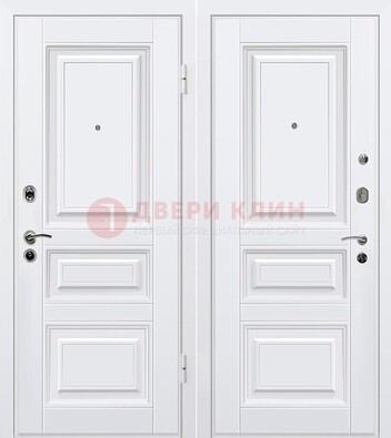 Белая металлическая дверь с МДФ ДМ-179 в Чебоксарах