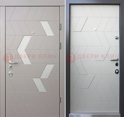 Темная металлическая дверь со светлой МДФ внутри ДМ-203 в Чебоксарах