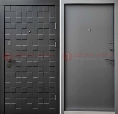 Темная стальная филенчатая дверь с МДФ ДМ-221 в Чебоксарах