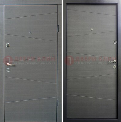 Темная стальная дверь с филенчатой МДФ ДМ-228 в Чебоксарах