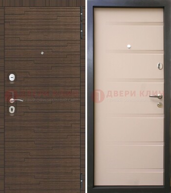 Коричневая  железная дверь c фрезерованной МДФ ДМ-248 в Чебоксарах