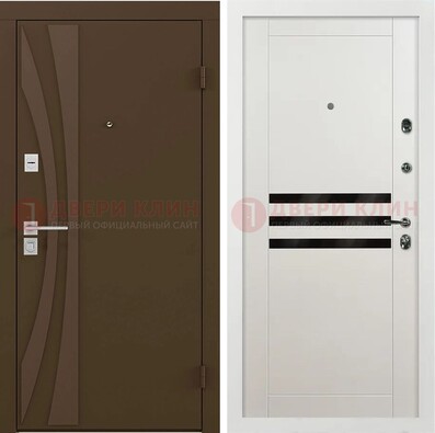 Стальная коричневая дверь с МДФ панелями ДМ-293 в Чебоксарах