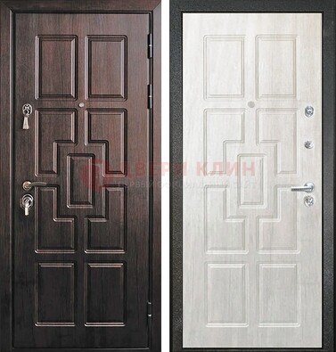 Темная металлическая дверь с МДФ ДМ-2 в Чебоксарах