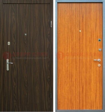 Коричневая одностворчатая стальная дверь с МДФ ДМ-341 в Чебоксарах