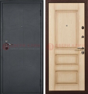 Черная металлическая дверь с МДФ ДМ-348 в Чебоксарах