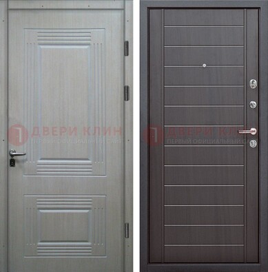 Светлая металлическая дверь с МДФ в квартиру ДМ-355 в Чебоксарах