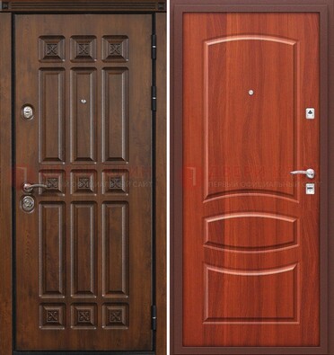 Темная металлическая дверь с МДФ и узором ДМ-364 в Чебоксарах