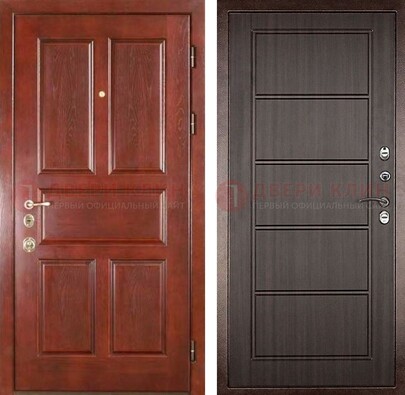 Красная металлическая дверь с МДФ в квартиру ДМ-387 в Чебоксарах