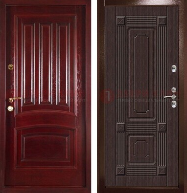 Красная стальная дверь с филенчатой МДФ ДМ-398 в Чебоксарах