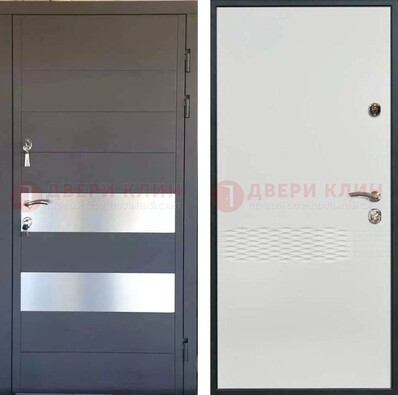 Металлическая дверь МДФ темная и светлая ДМ-420 в Чебоксарах