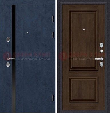 Синяя входная дверь МДФ с обеих сторон ДМ-473 в Чебоксарах