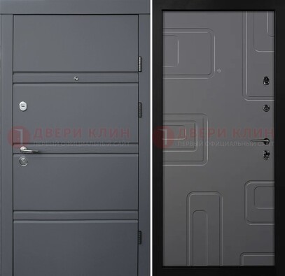 Серая металлическая дверь с МДФ в квартиру ДМ-485 в Чебоксарах
