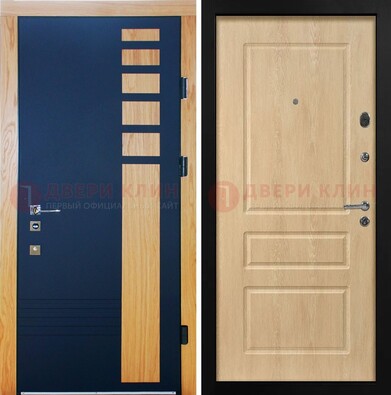 Двухцветная железная дверь с МДФ в квартиру ДМ-511 в Чебоксарах