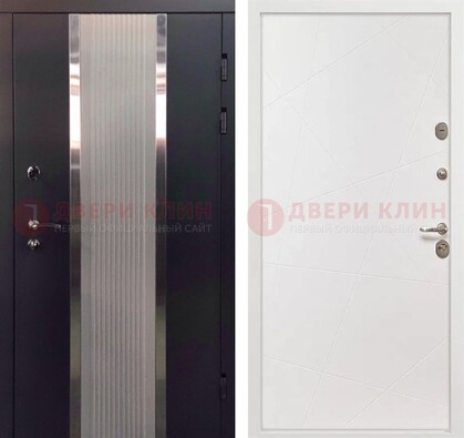 Темная металлическая дверь в квартиру МДФ с двух сторон ДМ-512 в Чебоксарах