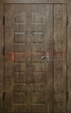 Коричневая тамбурная двухстворчатая дверь с МДФ ДМ-539 в Чебоксарах