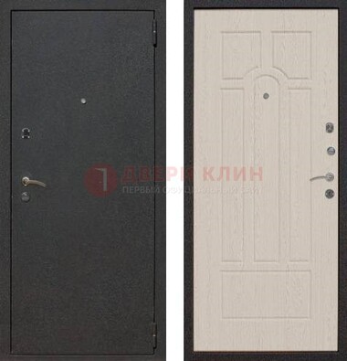 Серая входная дверь с порошковым покрытием МДФ внутри ДП-129 в Чебоксарах
