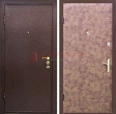 Коричневая входная дверь с порошковым покрытием ДП-147 в Чебоксарах