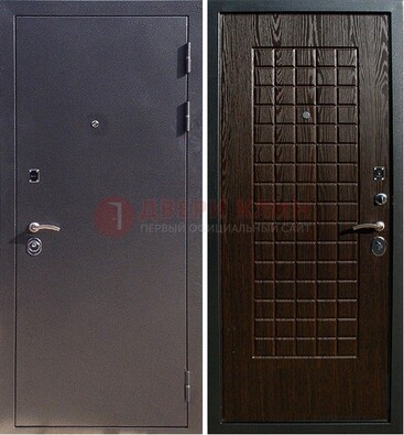 Серая металлическая дверь с порошковым напылением ДП-153 в Чебоксарах