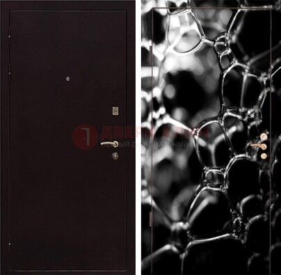 Черная стальная дверь с порошковым окрасом с фотопечатью ДП-158 в Курске