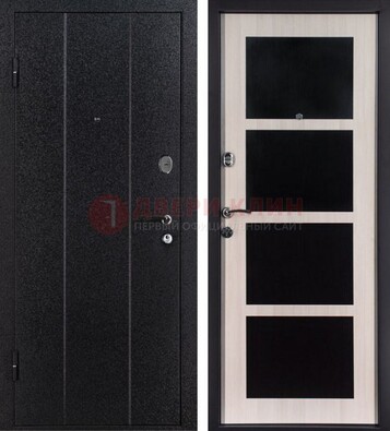 Черная металлическая дверь с порошковым напылением ДП-176 в Чебоксарах