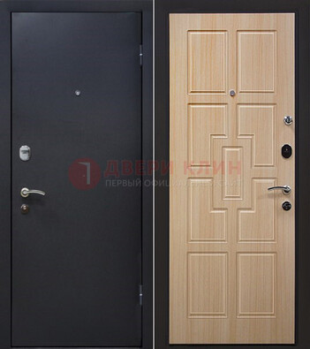 Черная железная дверь с порошковым покрытием ДП-187 в Сочи