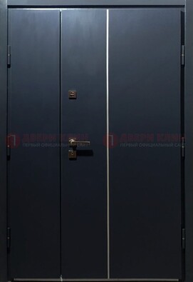 Темная металлическая дверь с порошковым покрытием ДП-220 в Чебоксарах