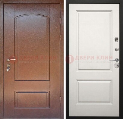 Железная дверь с порошковым покрытием Медный антик со светлой МДФ ДП-234 в Чебоксарах