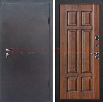Темная входная дверь с порошковым покрытием с МДФ панелью ДП-235 в Чебоксарах