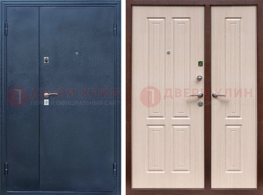 Двустворчатая стальная дверь с порошковым напылением и МДФ ДП-239 в Чебоксарах