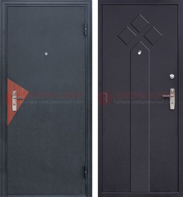 Черная входная дверь с порошковым напылением и узором внутри ДП-241 в Чебоксарах