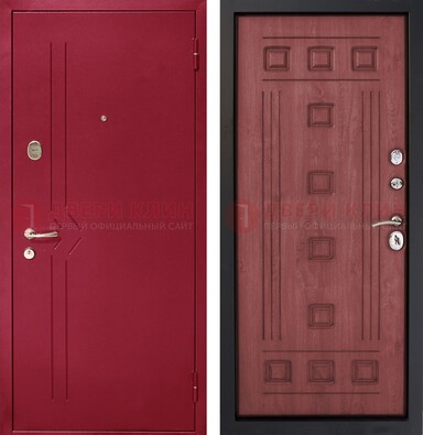 Красная железная дверь с порошковым напылением ДП-242 в Чебоксарах