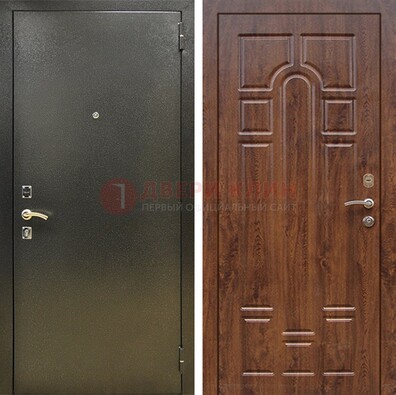 Металлическая дверь Темное серебро с порошковым покрытием и МДФ ДП-271 в Чебоксарах