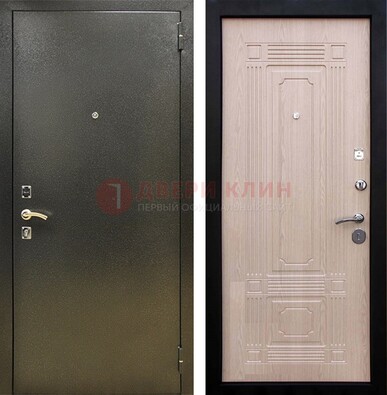 Входная темно-серая дверь с порошковым напылением и МДФ ДП-273 в Чебоксарах