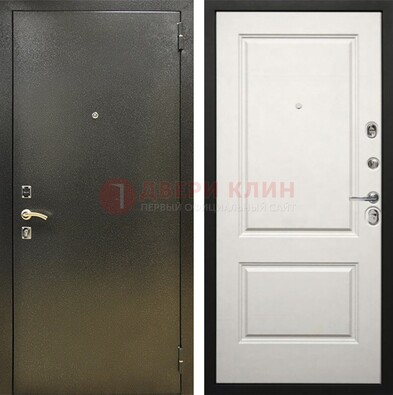 Металлическая темная дверь с порошковым напылением и классической МДФ ДП-298 в Чебоксарах
