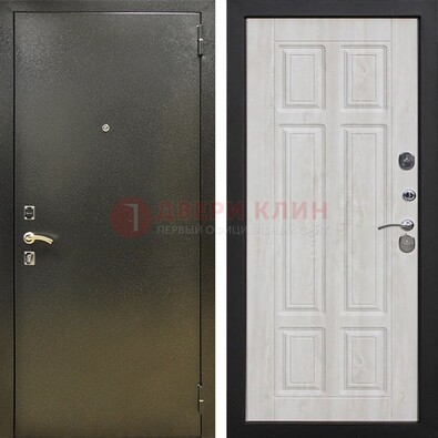 Входная темно-серая дверь с порошковым напылением и МДФ с филенкой ДП-302 в Чебоксарах