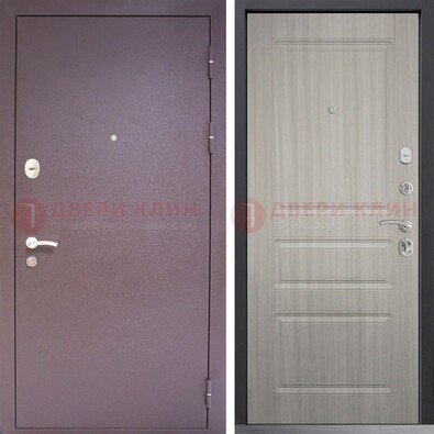 Темная стальная дверь с порошковым окрасом и МДФ ДП-310 в Чебоксарах