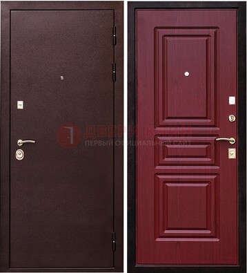Бордовая входная дверь с порошковым окрасом ДП-36 в Чебоксарах