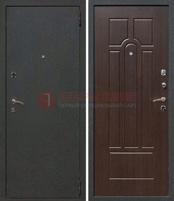 Черная металлическая дверь с порошковым окрасом ДП-47 в Чебоксарах