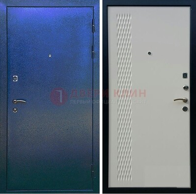 Синяя железная дверь с порошковым напылением ДП-49 в Чебоксарах