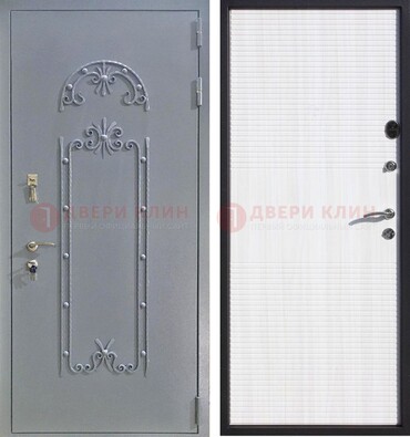 Серая входная дверь с порошковым покрытием ДП-67 в Кингисеппе