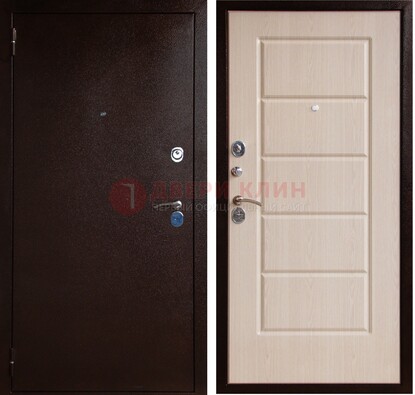 Коричневая металлическая дверь с порошковым окрасом ДП-92 в Чебоксарах