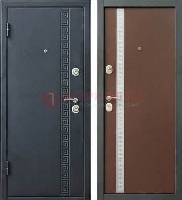 Черная стальная дверь с порошковым напылением ДП-9 в Чебоксарах