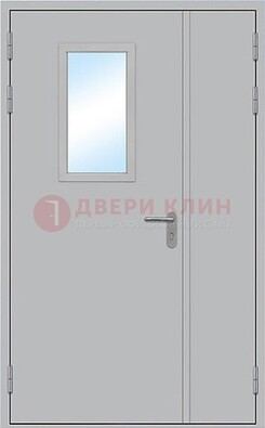 Белая входная техническая дверь со стеклянной вставкой ДПП-10 в Чебоксарах
